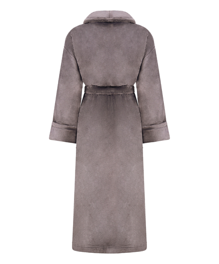 Albornoz de tejido polar suave, Gris