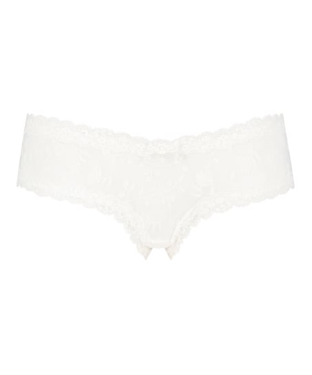 Brasile&ntilde;a en forma de V burn-out mesh, Blanco