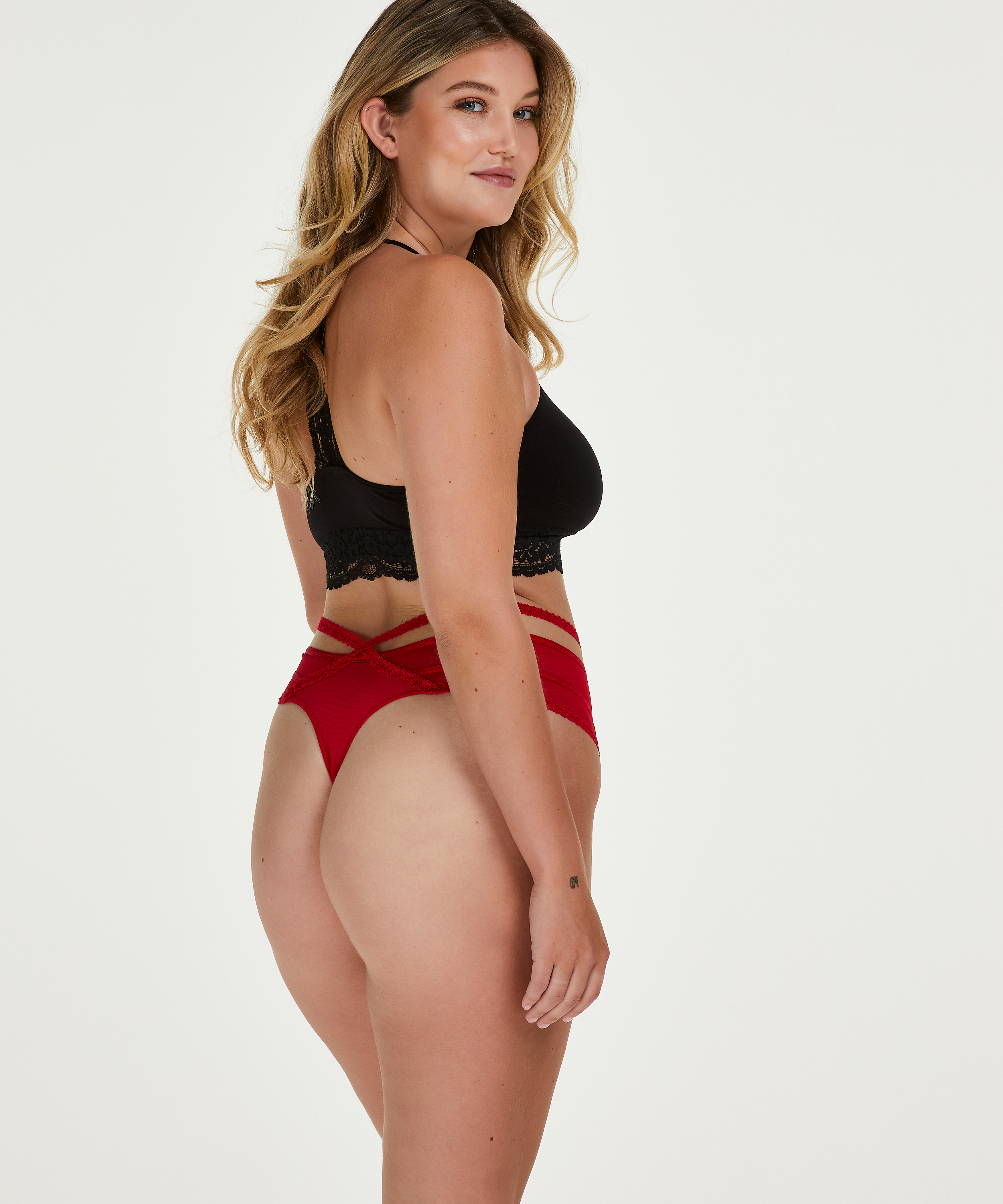 Tanga de tiro alto Bonnie Curvy, Rojo, main