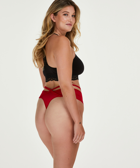 Tanga de tiro alto Bonnie Curvy, Rojo