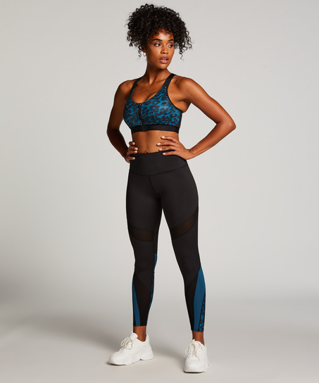 HKMX leggins deportivos de talle alto Slash, Azul