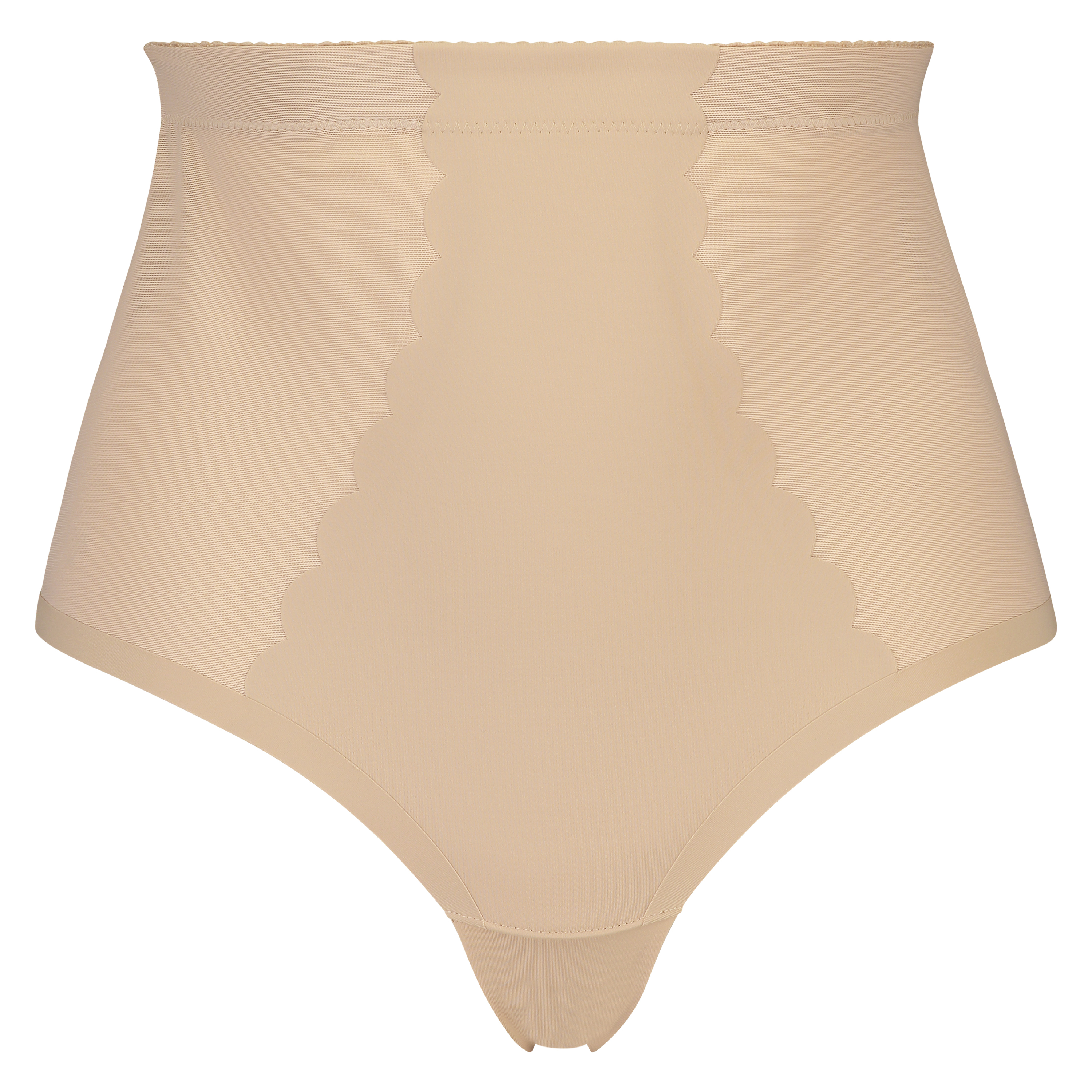 Tanga festoneado moldeador de cintura alta - Level 3, Beige, main