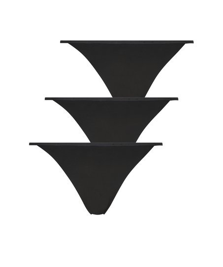 Lote de 3 tangas invisibles, Negro