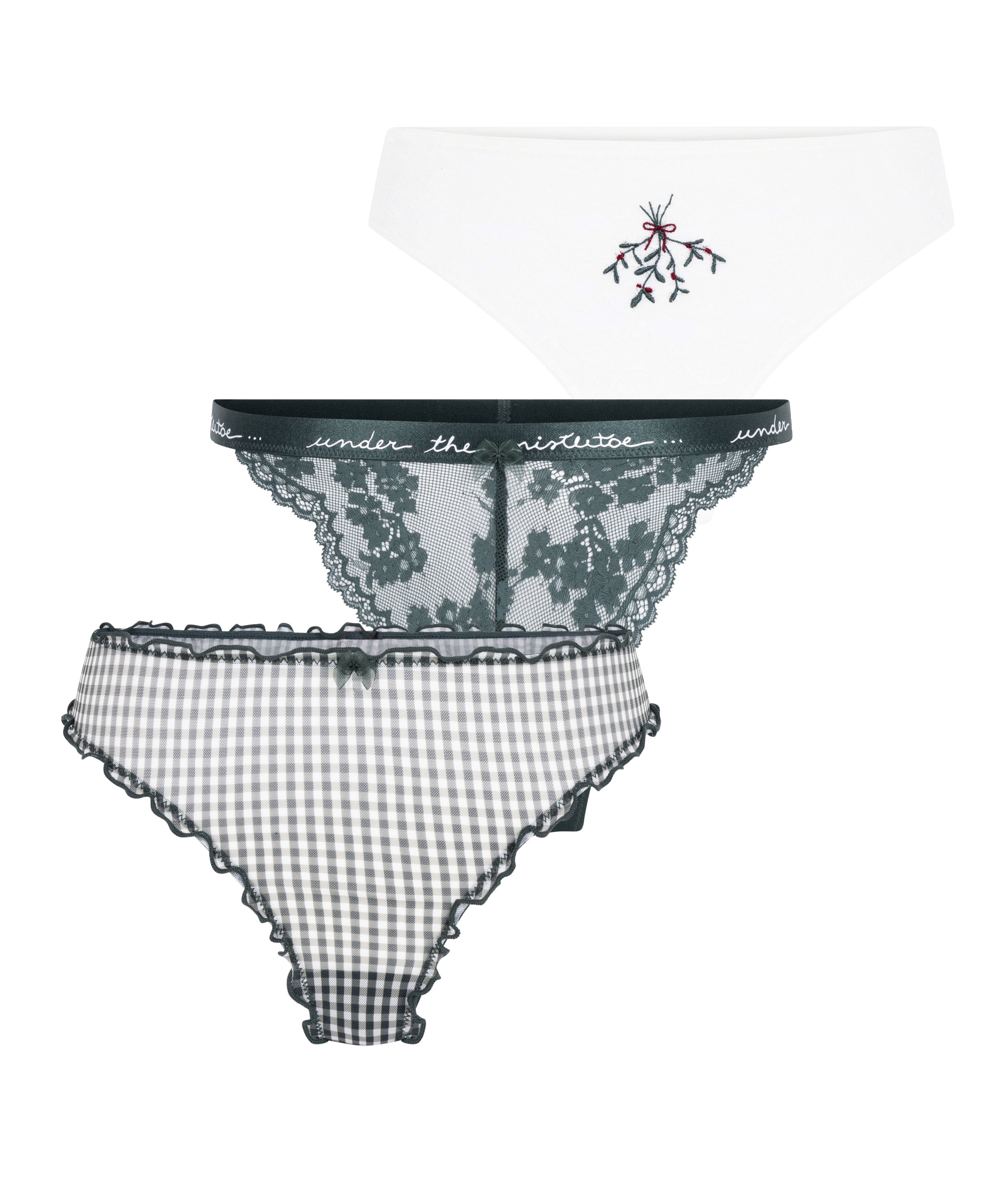 Conjunto de regalo de tanga de Navidad, Verde, main