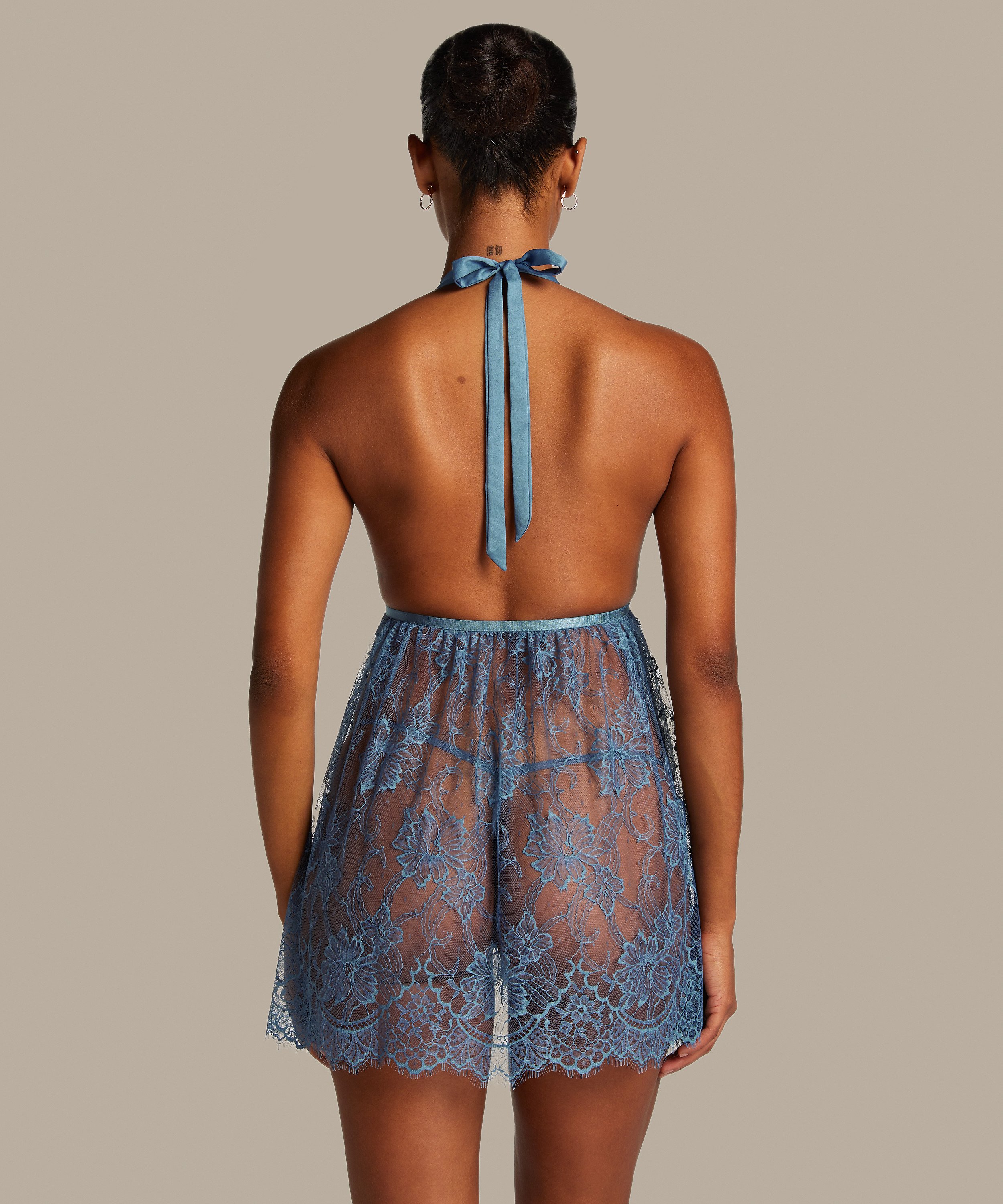 Vestido lencero Magdalena, Azul, main