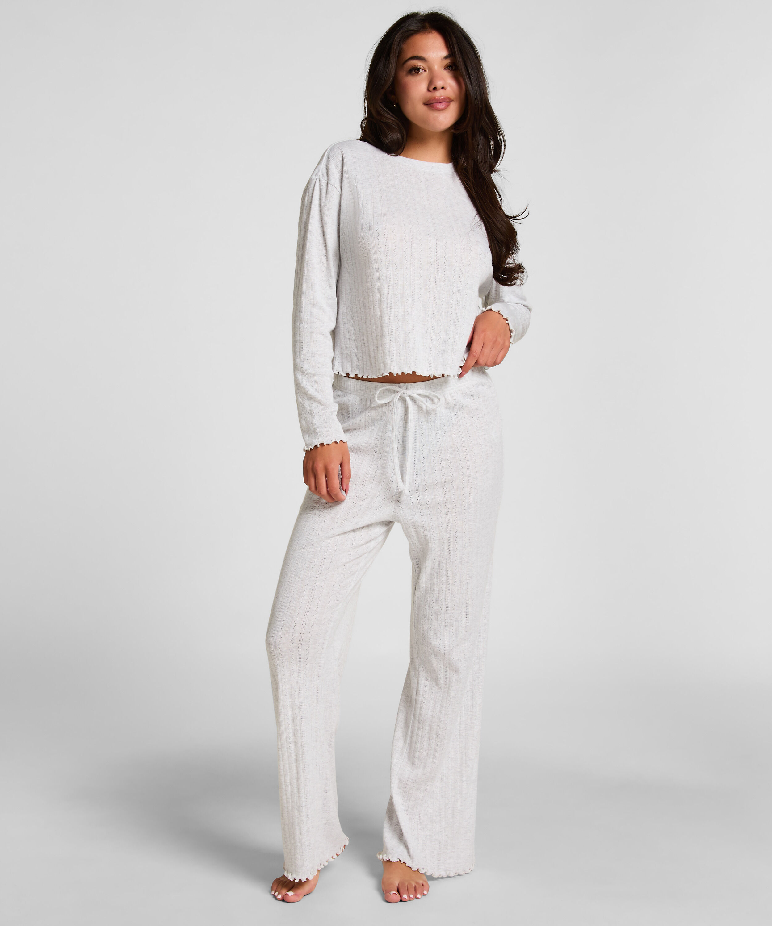 Pantalón de pijama Pointelle, Beige