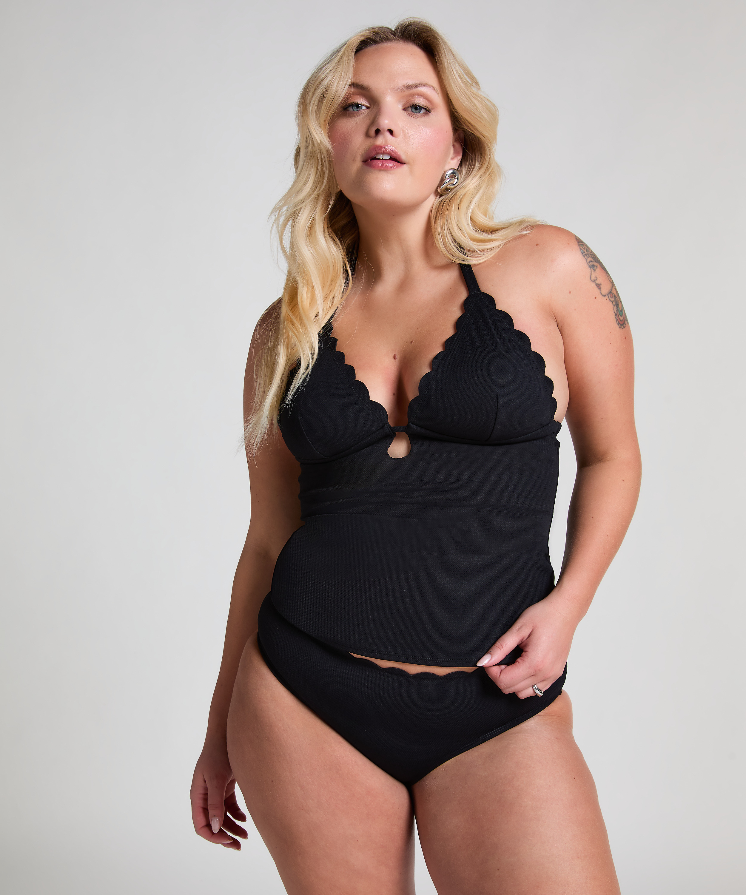 Parte de abajo de bikini Scallop Rio, Negro, main