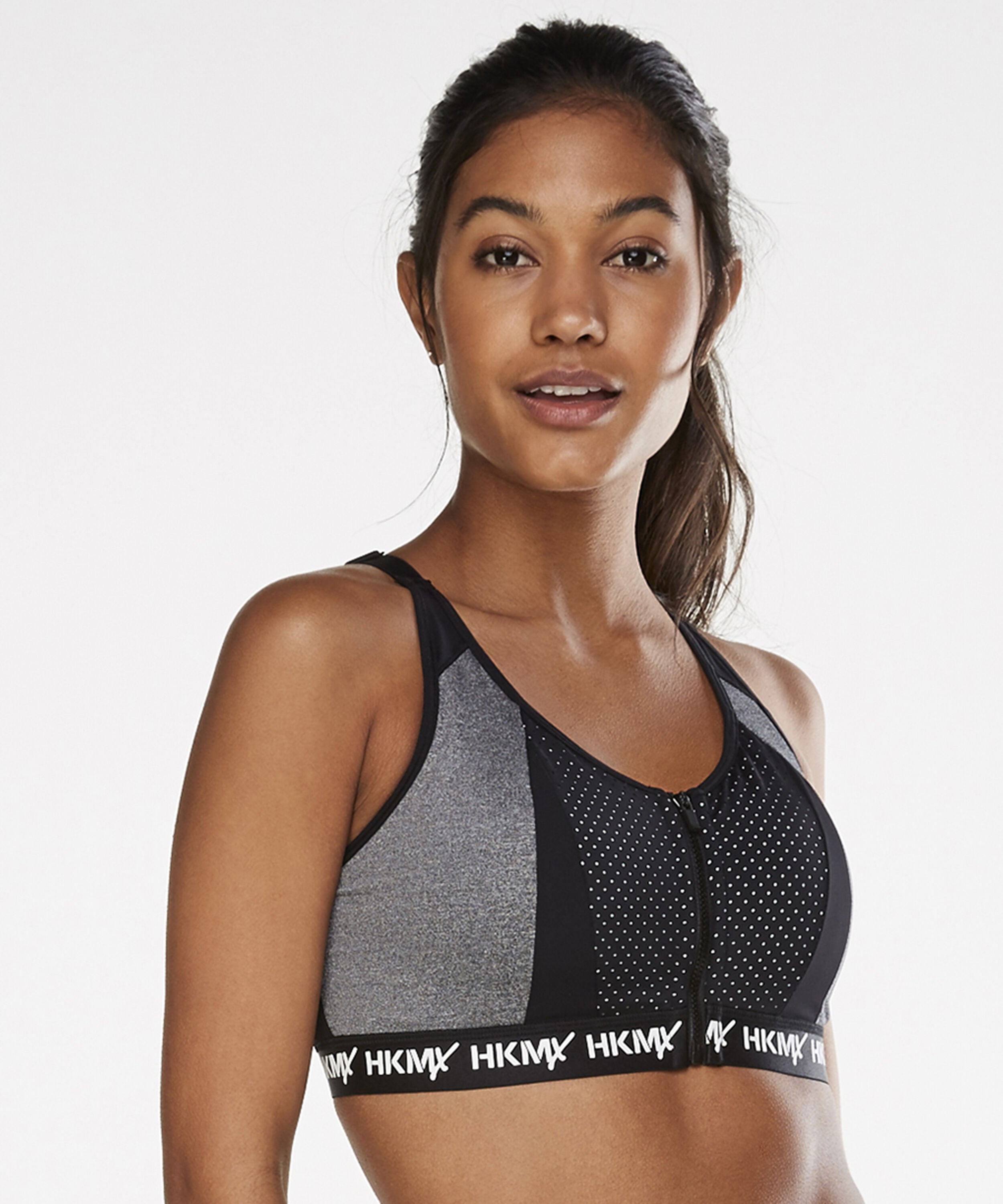 HKMX Sujetador deportivo The Pro Level 3, Gris