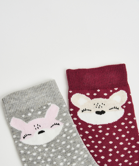 2 Pares Calcetines, Gris