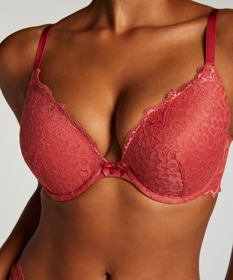 Sujetador push-up de aros preformado Marine, Rojo