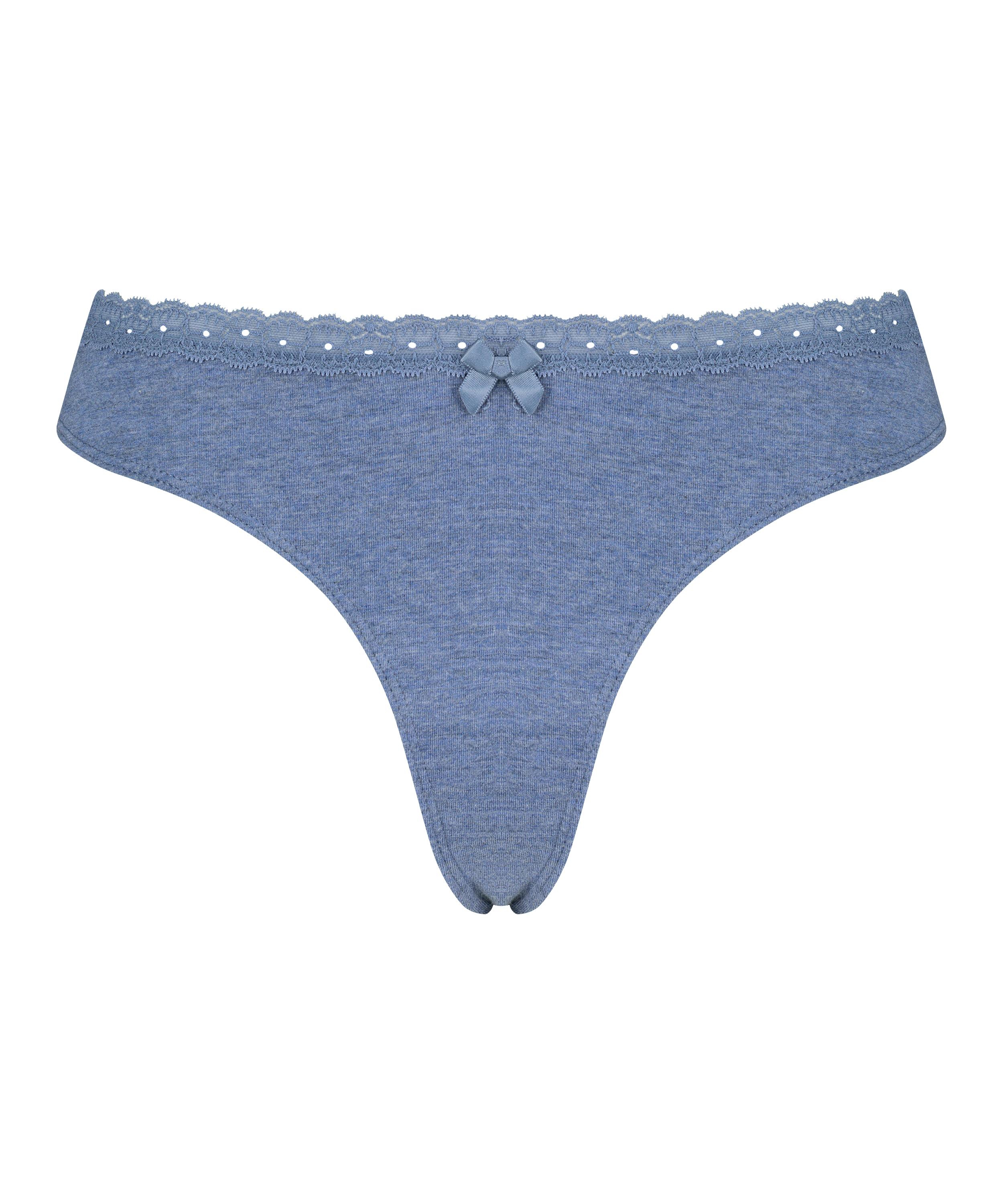 Tanga de algodón, Azul, main