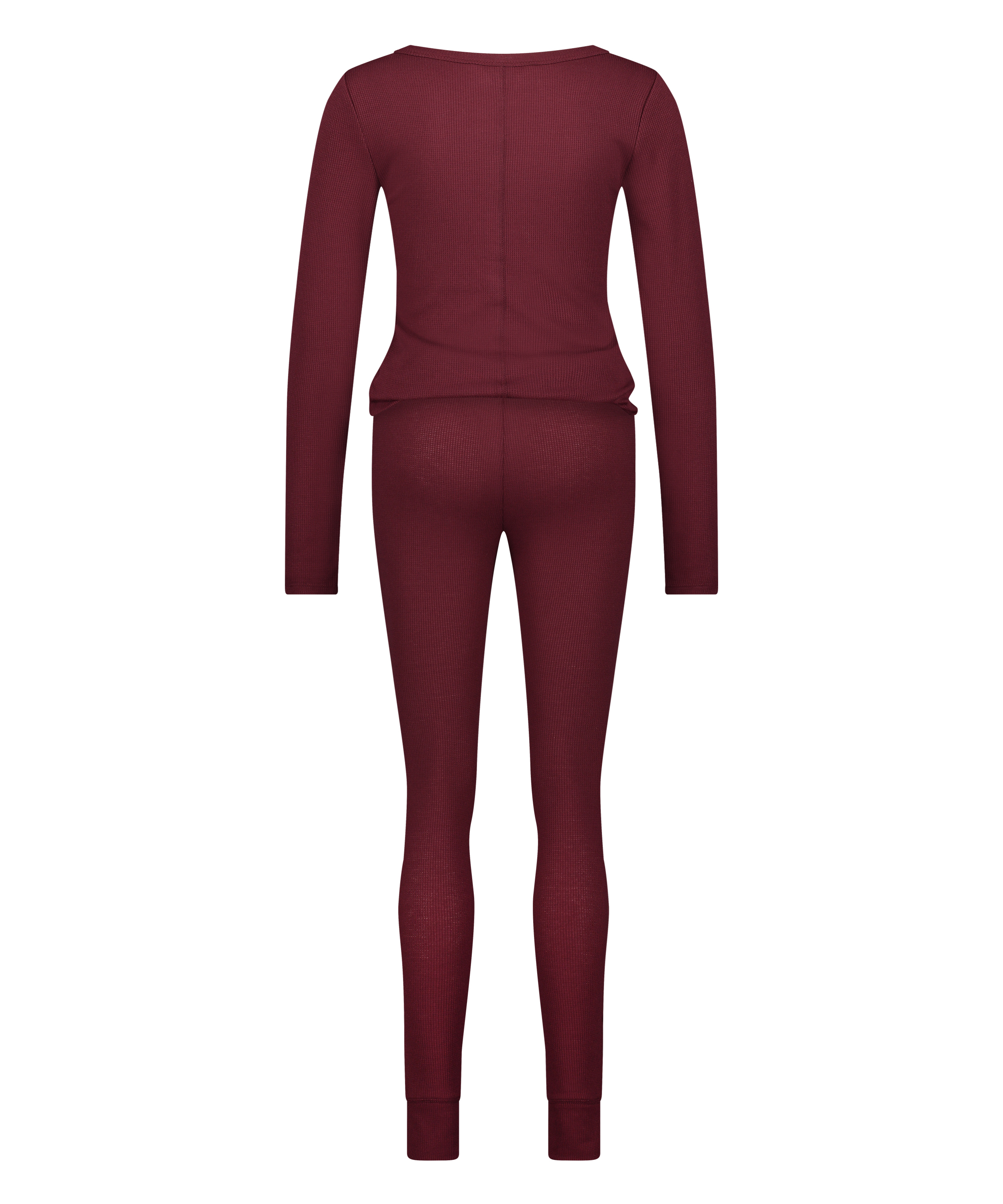 Pijama Waffle Placket, Morado, main