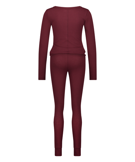 Pijama Waffle Placket, Morado