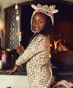 Mono Juvenil Fleece, marr&oacute;n