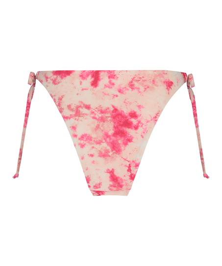 Braguita de bikini de tiro alto Tie Dye, Rosa