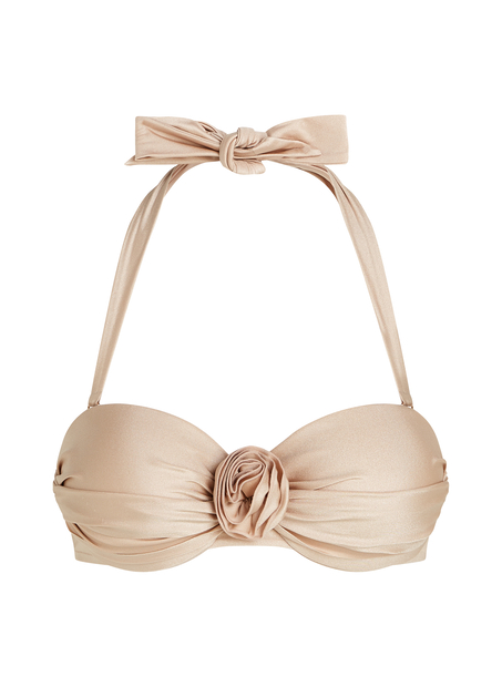 Top de bikini bandeau Lima, Beige