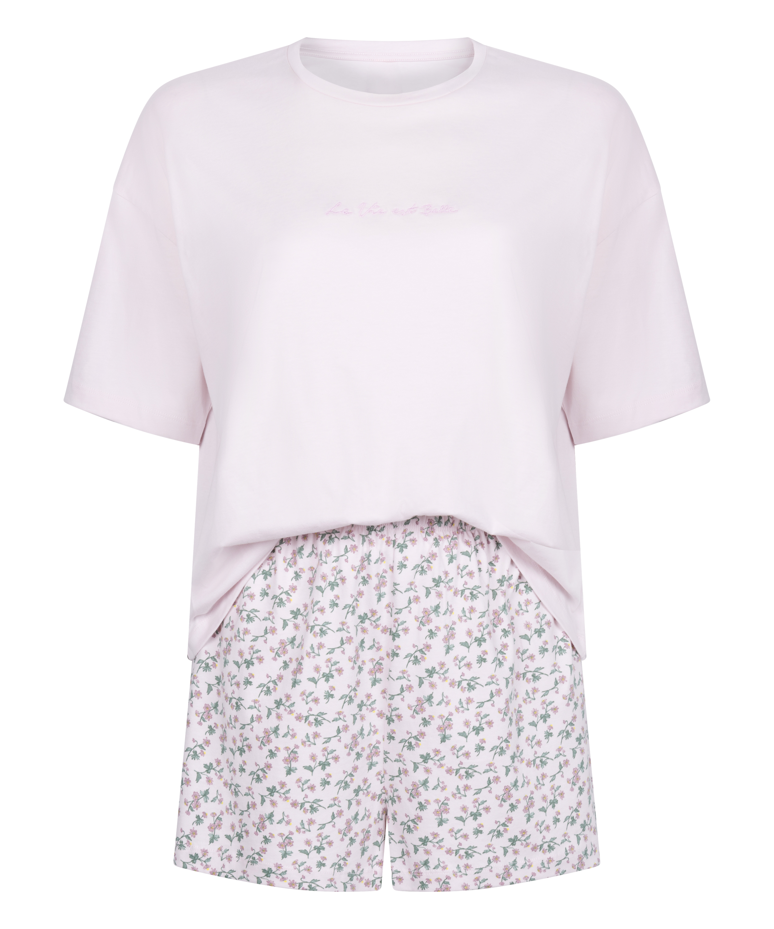 Pyjama Set Cotton Jersey Short, Morado, main