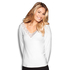 Top v-neck lace, Blanco