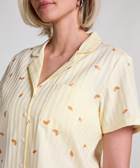 Top a rayas de algod&oacute;n Jacket, Amarillo