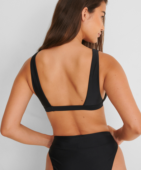 Bikini croptop Vintage HKM x NA-KD, Negro