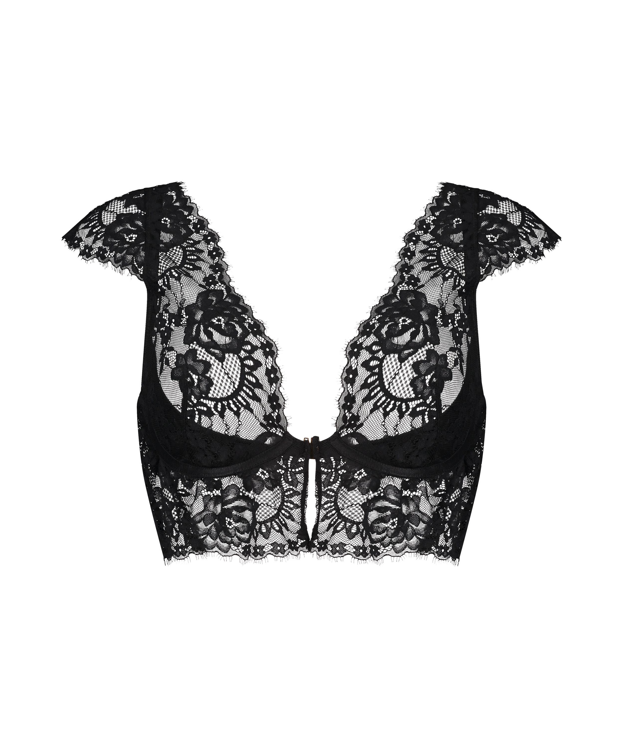 Sujetador largo con aros y sin relleno Trixie, Negro, main