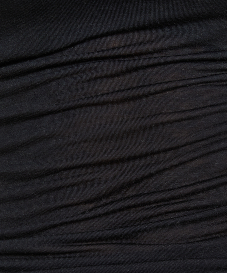 Camiseta super suave de cachemir con escote barco, Negro