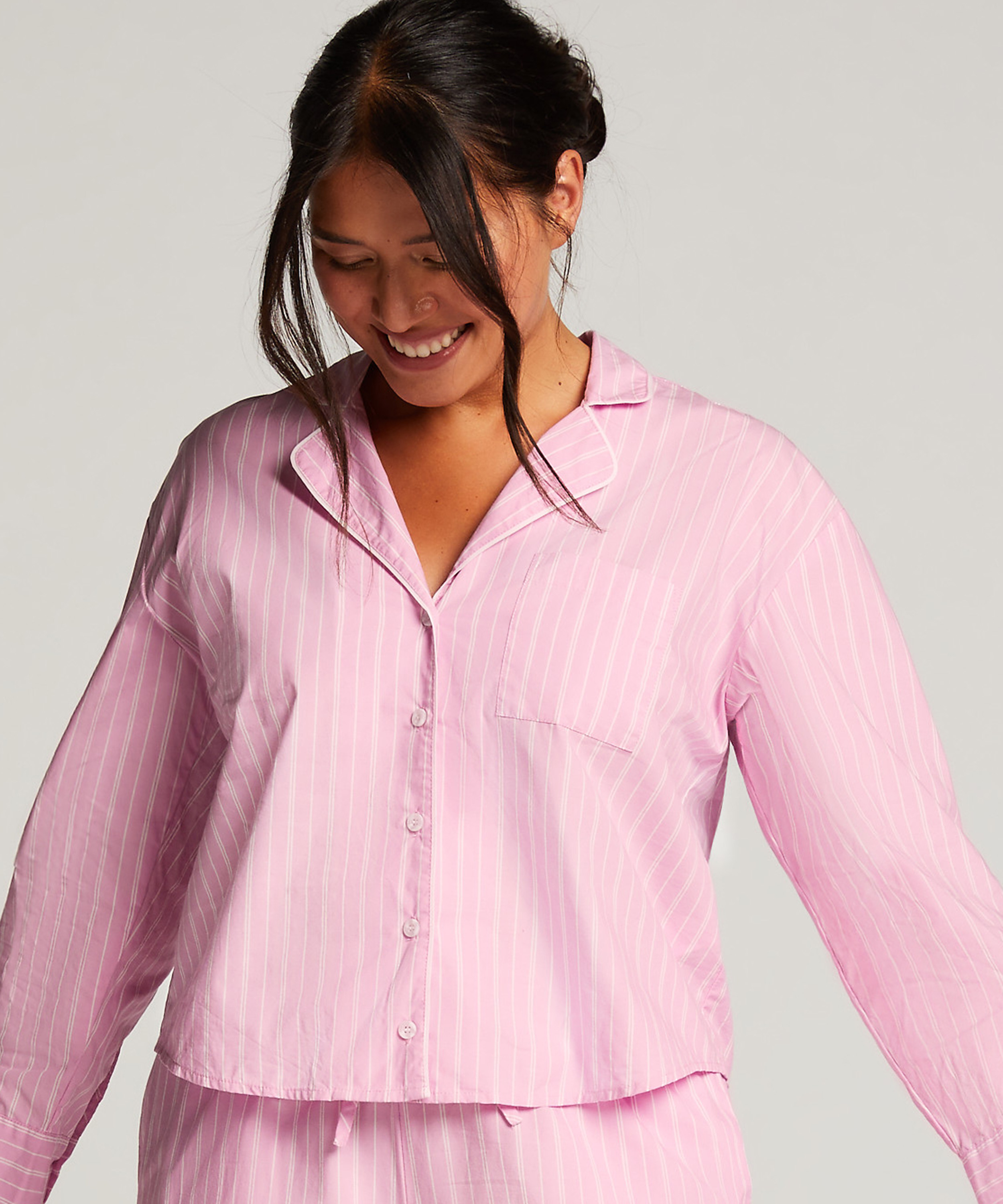 Top de pijama de algod&oacute;n, Rosa, main