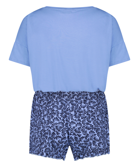 Conjunto de pijama corto Swirl, Azul