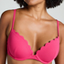 Top de bikini preformado con efecto realce Scallop Copa A - E, Rosa