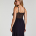 Vestido lencero Nora Lace, Negro