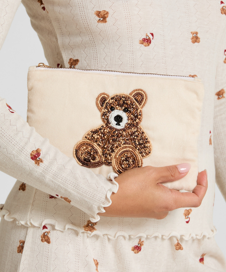 Bolsa de cuentas de oso, Beige