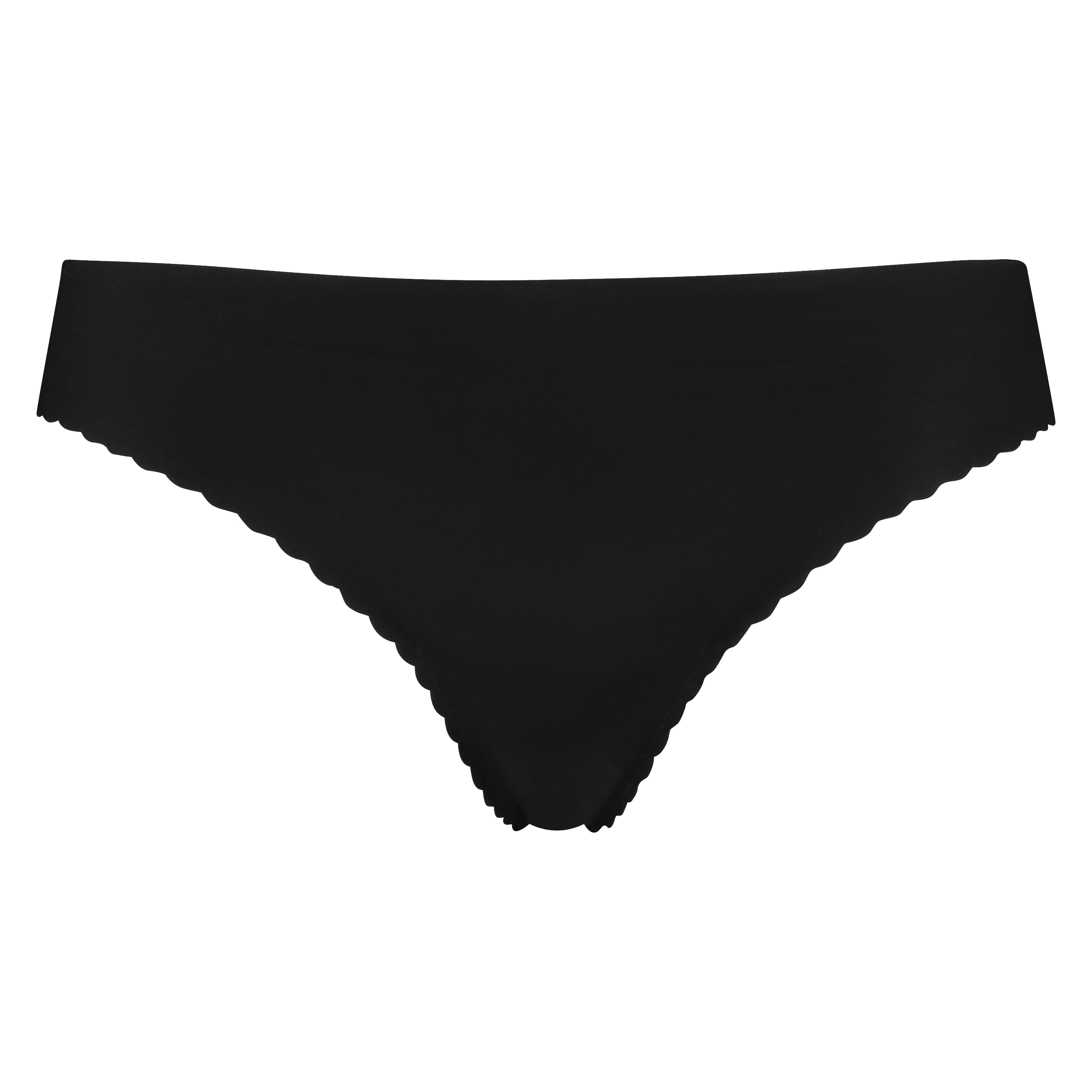 Thong invisible scalloped, Negro, main