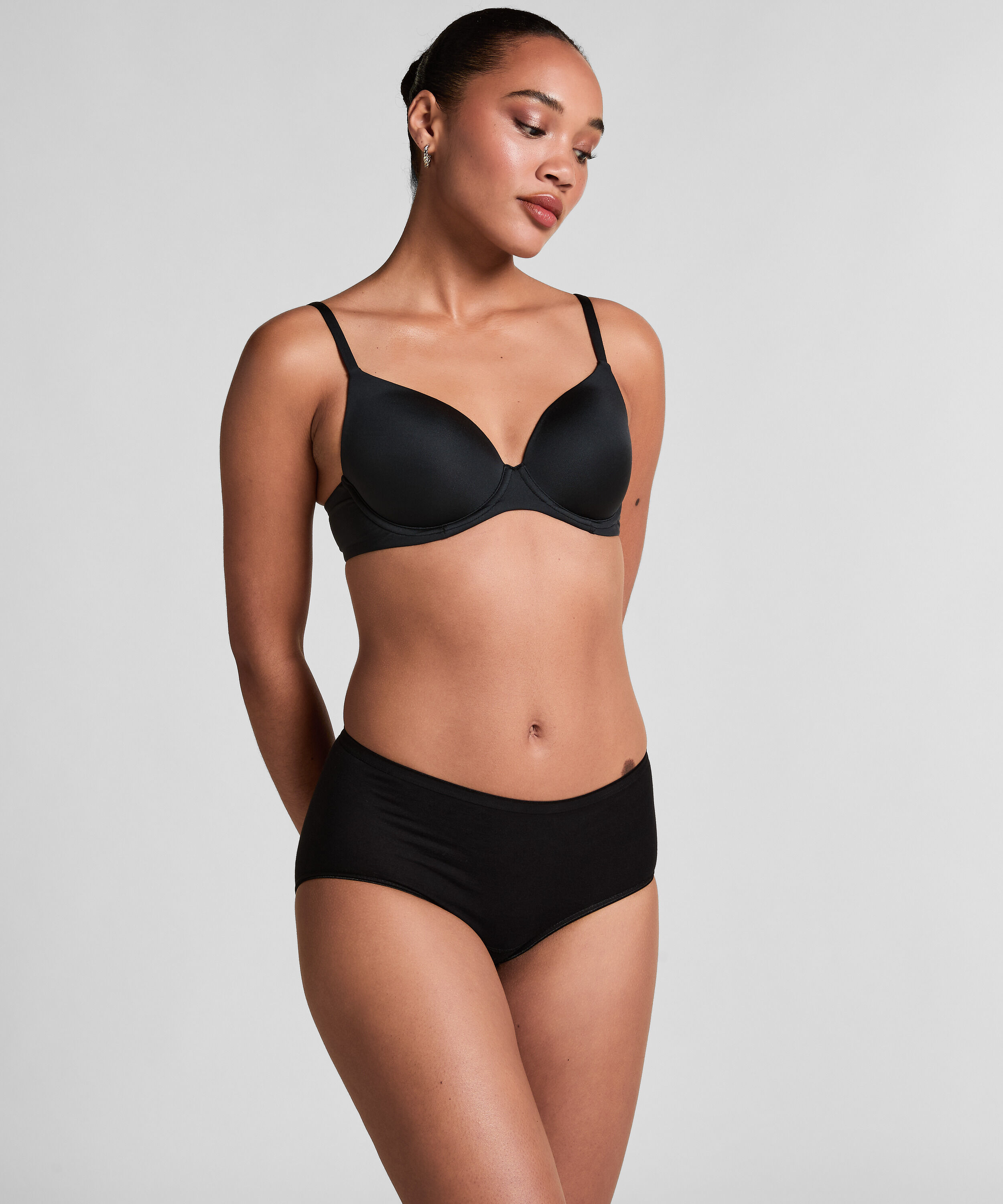 Superslip midi algod&oacute;n, Negro