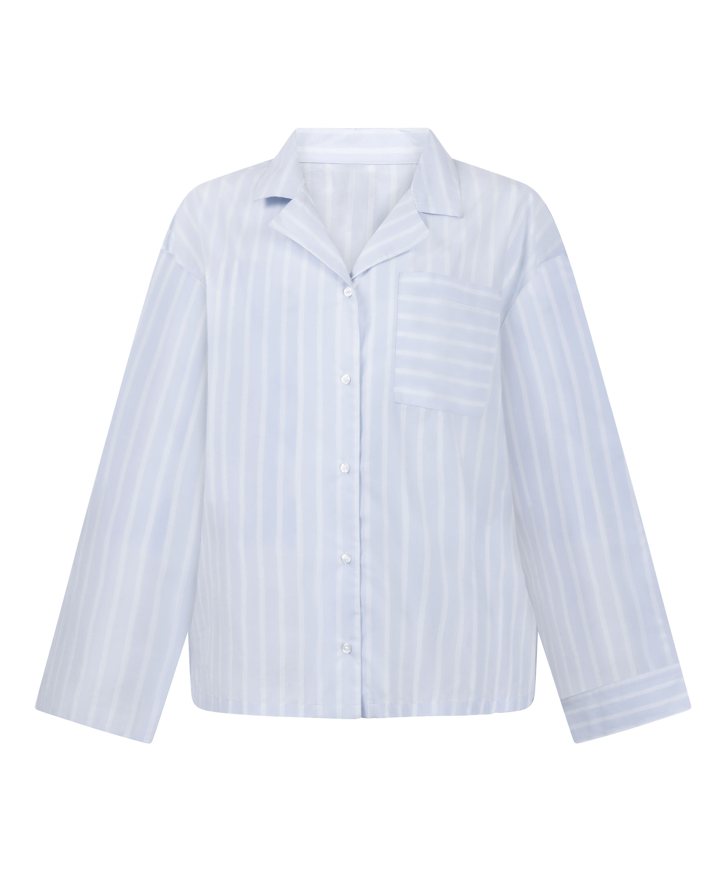 Chaqueta de pijama de algod&oacute;n tejido a rayas, Azul