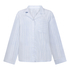 Chaqueta de pijama de algod&oacute;n tejido a rayas, Azul