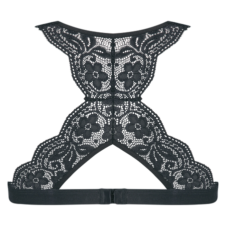 Bralette de estilo halter con espalda cruzada, Negro