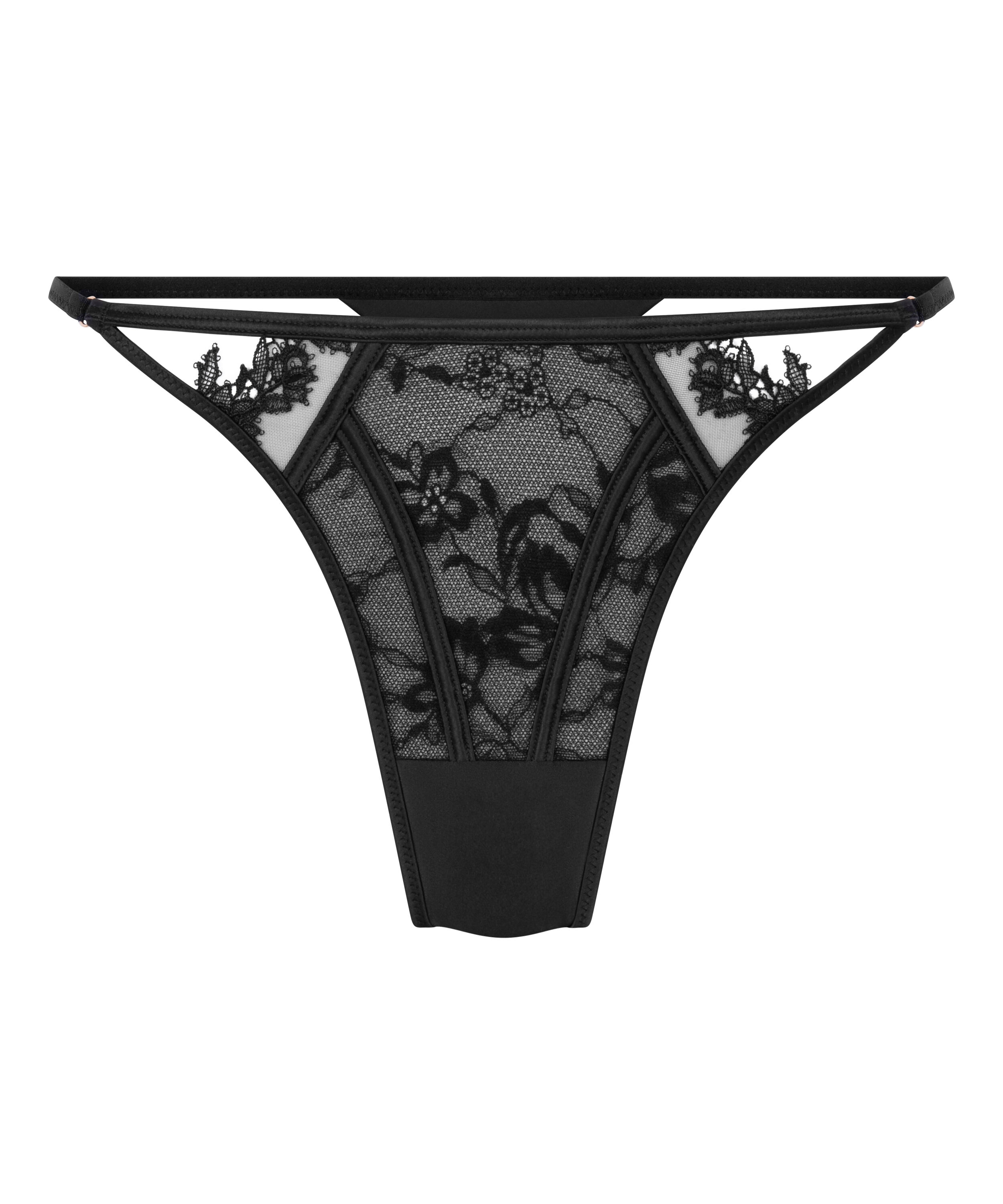 Tanga de pernera alta Julia, Negro