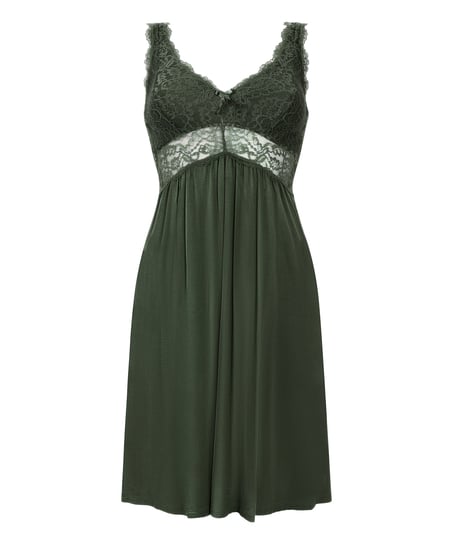 Vestido lencero Nora Lace, Verde