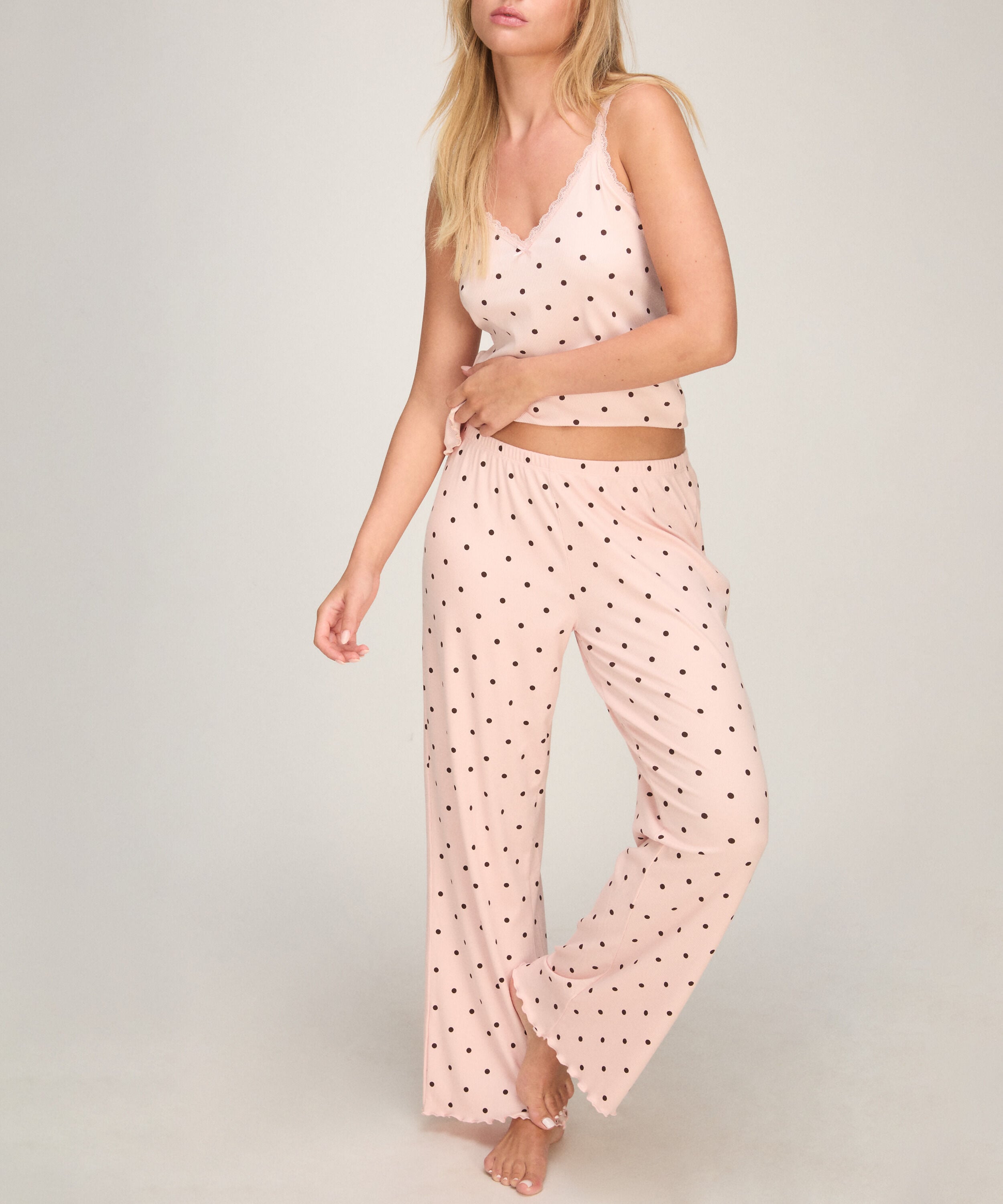 Pantalones de pijama Jersey, Rosa Pantalones de pijama Jersey, Rosa