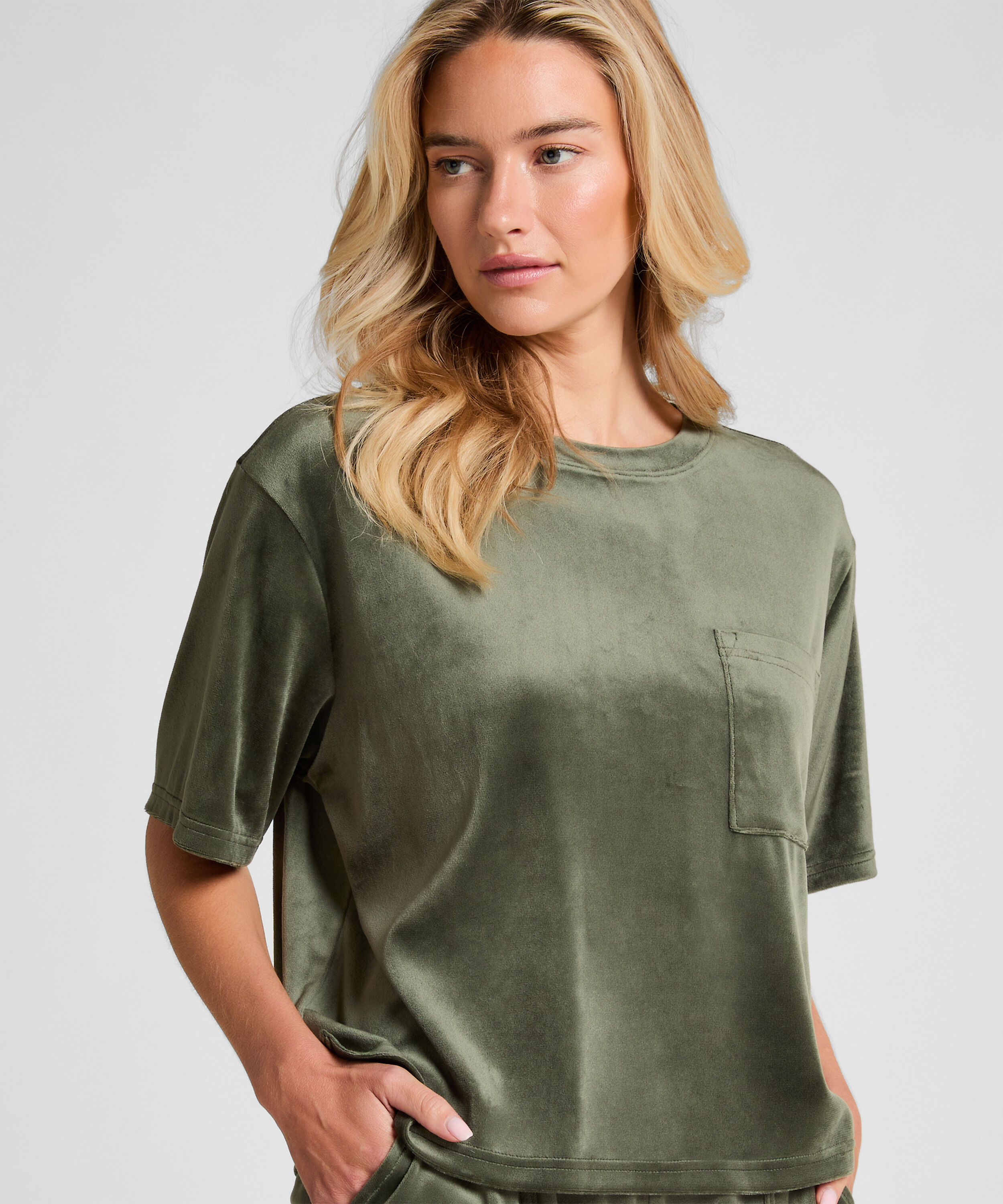 Top de terciopelo Pocket, Verde