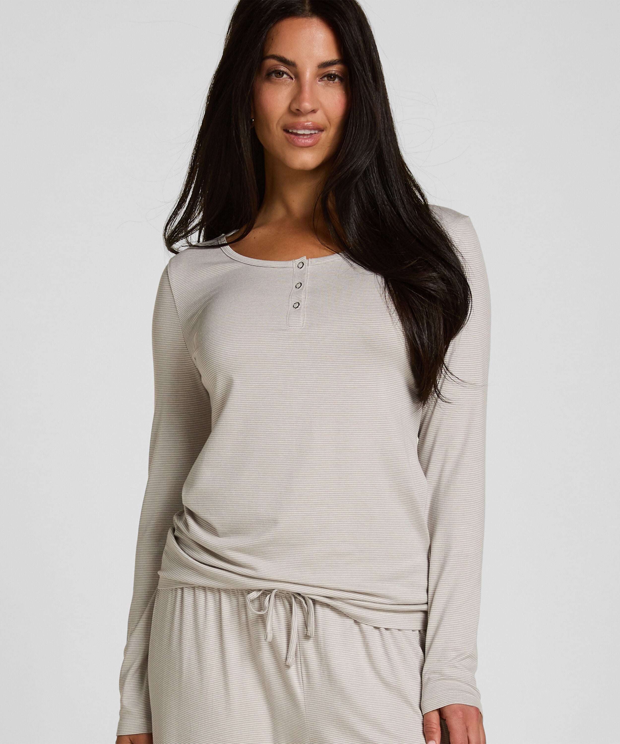 Top de Pijama Thin Stripe, Gris Top de Pijama Thin Stripe, Gris