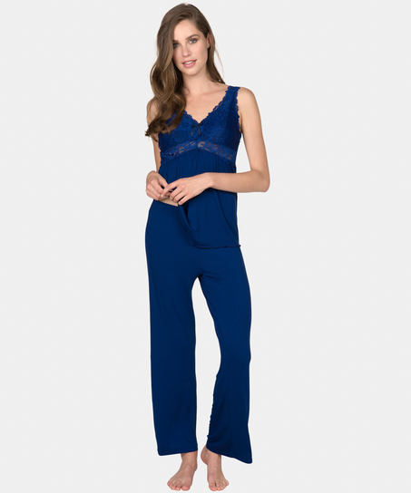 Pyjamaset Modal lace, Azul