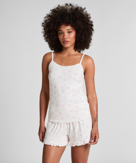 Camisola en pointelle, Blanco