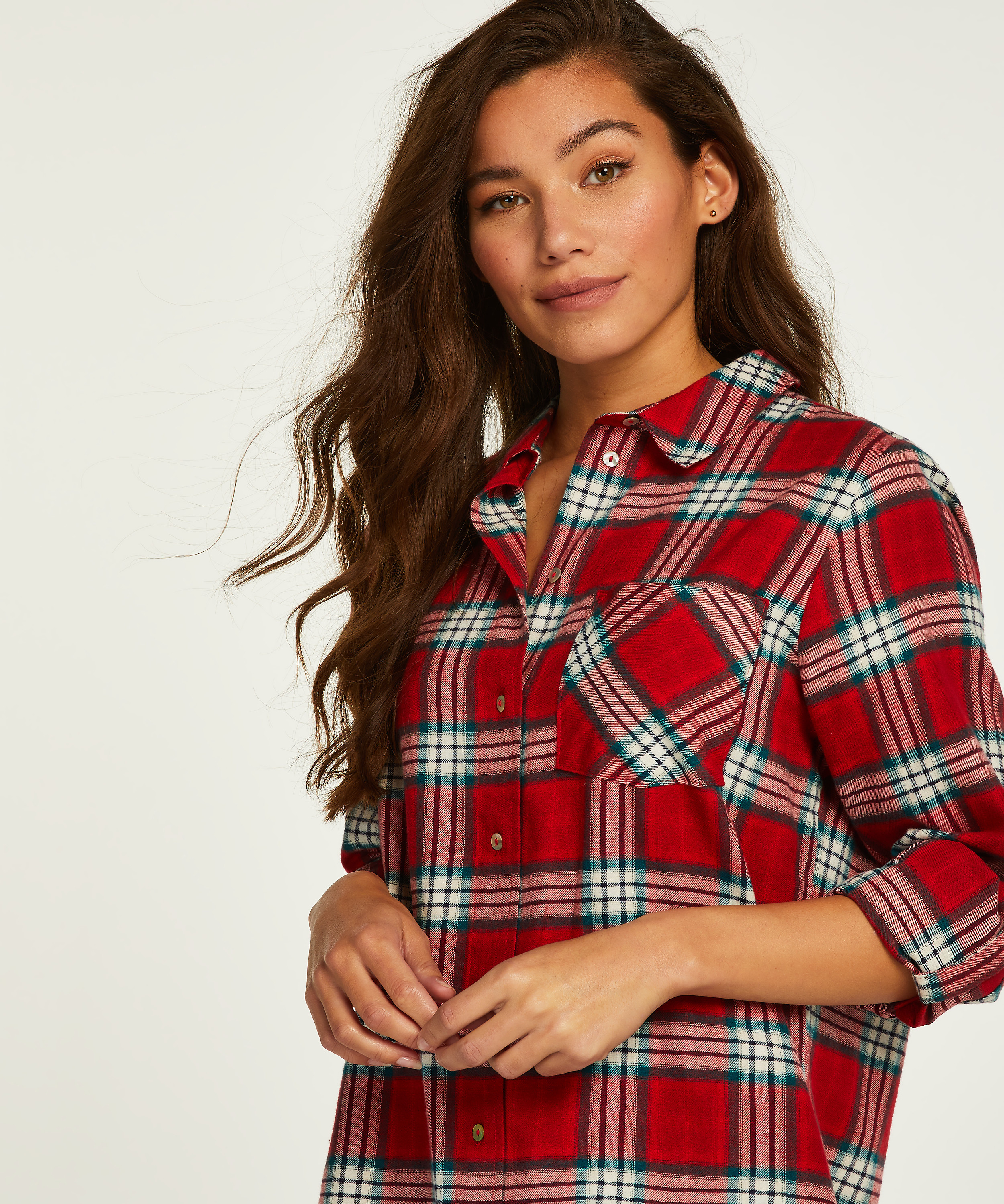 Camis&oacute;n boyfriend Check, Rojo, main