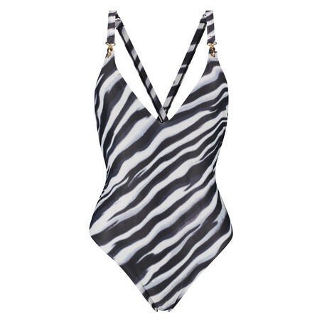 Traje de ba&ntilde;o Zebra, Negro