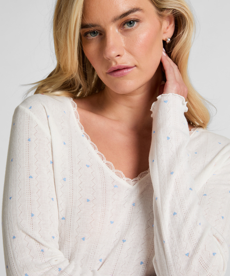 Top de pijama Pointelle, Azul