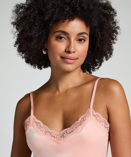 Camiseta top Velours Lace, Rosa