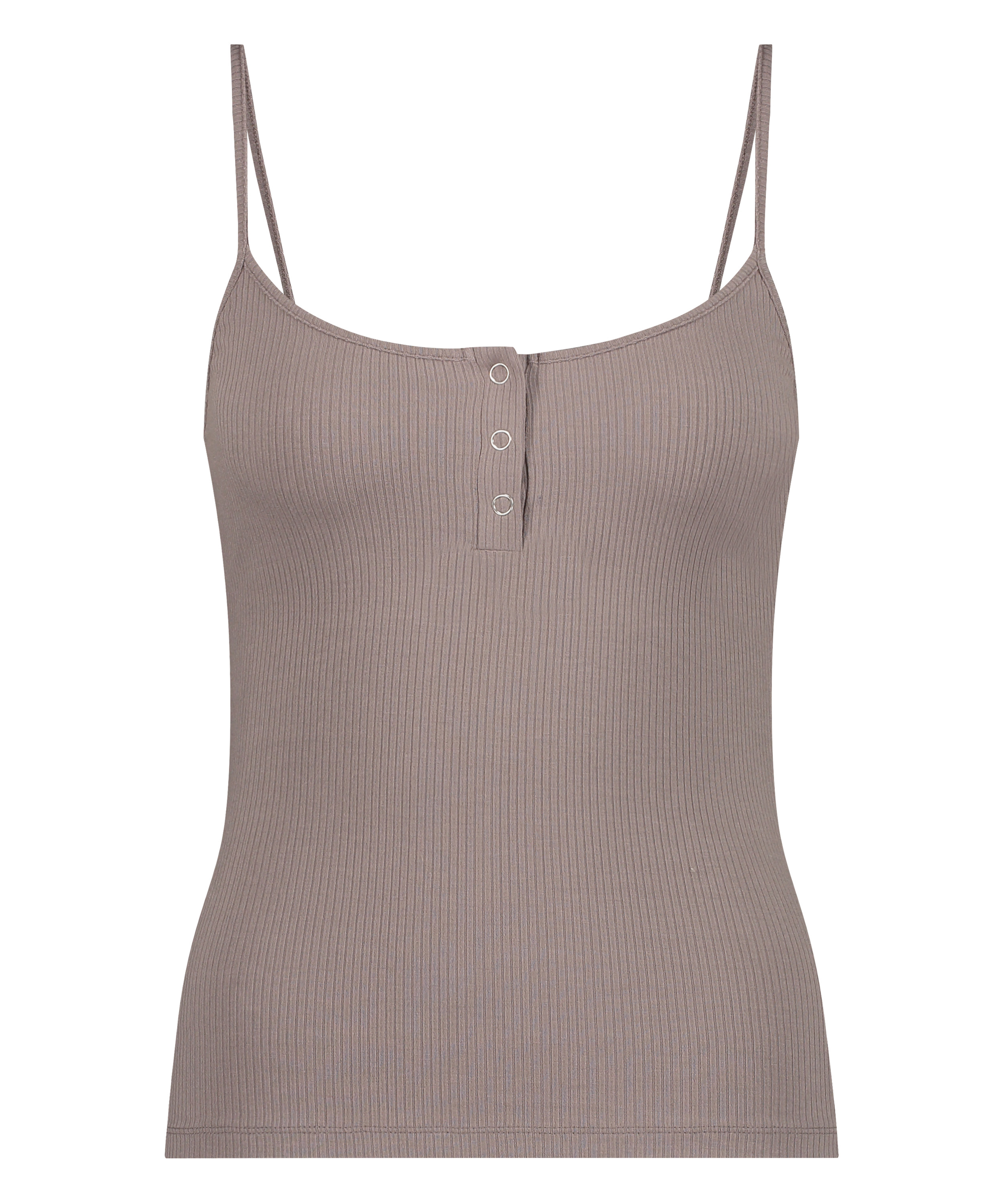 Top sin mangas de canalé, Marrón, main