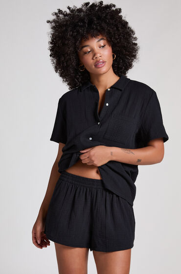 Hunkemöller Short de muselina Negro