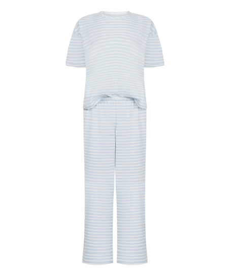 Pyjama Set Cotton Jersey Long, Azul